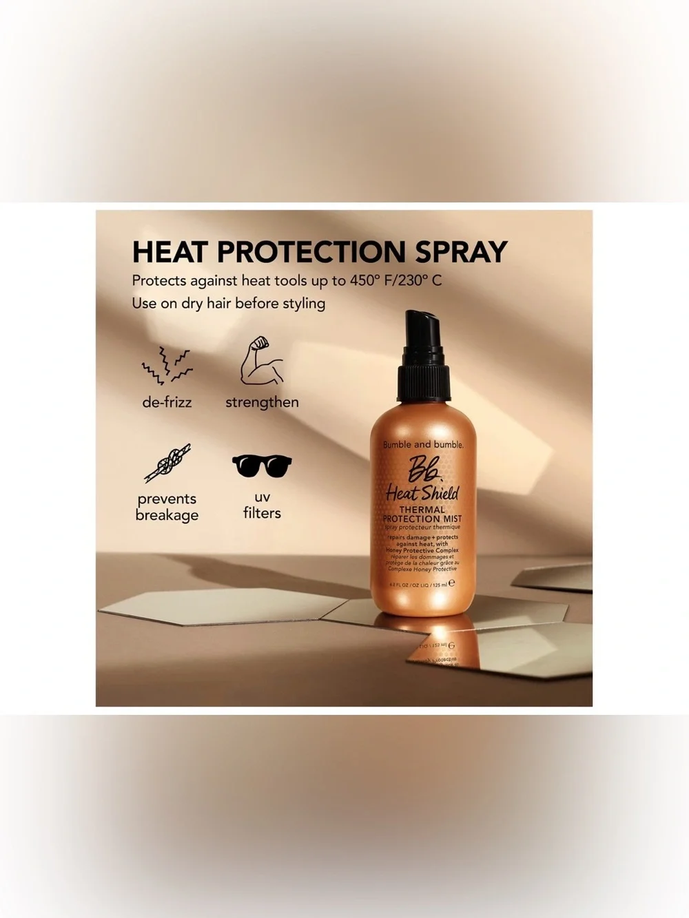 Bumble & Bumble BB Heat Shield, Thermal Protection Mist, full Sz 4.2oz, NWOB,New